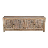 Indian Hand Carved Solid Wood TV Units B17